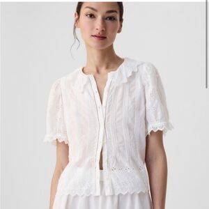 NWT GAP X DOEN CROPPED EYELET SHIRT